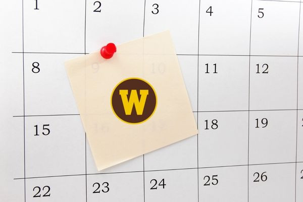 Calendar with WMU logo on it