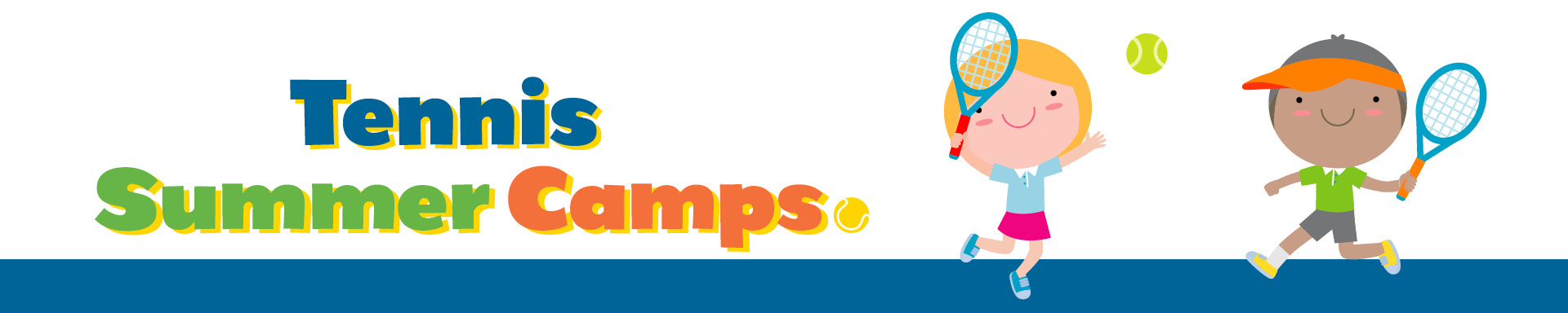 Tennis Summer Camp and 2 cartoon kids