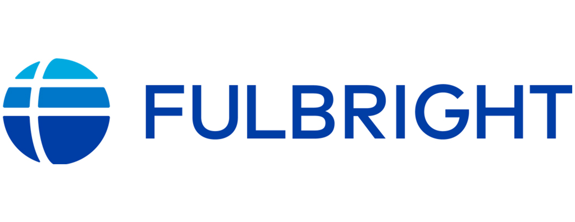 Fulbright logo, a circle with the letters f u l b r i g h t