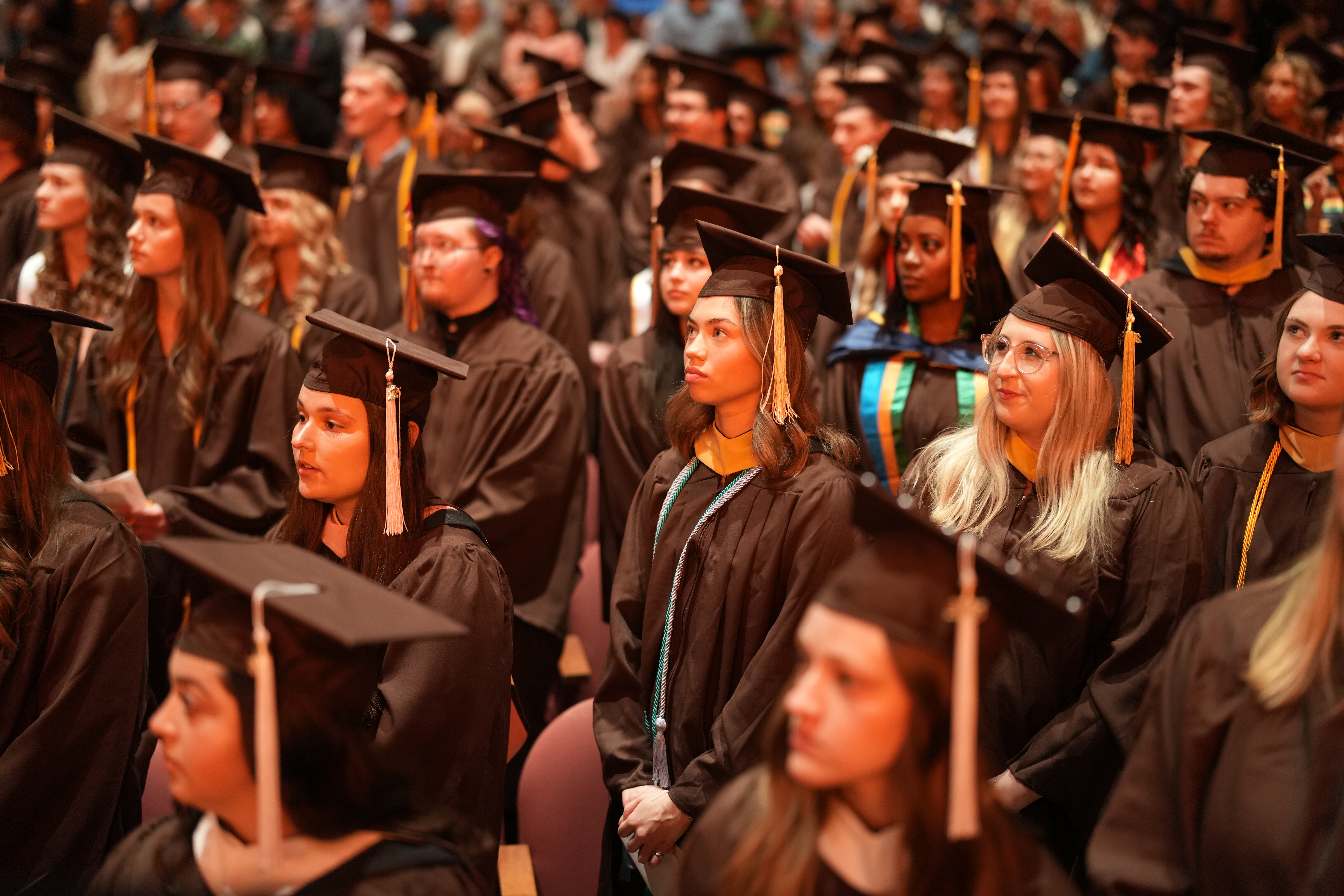 students in the audience at graduation