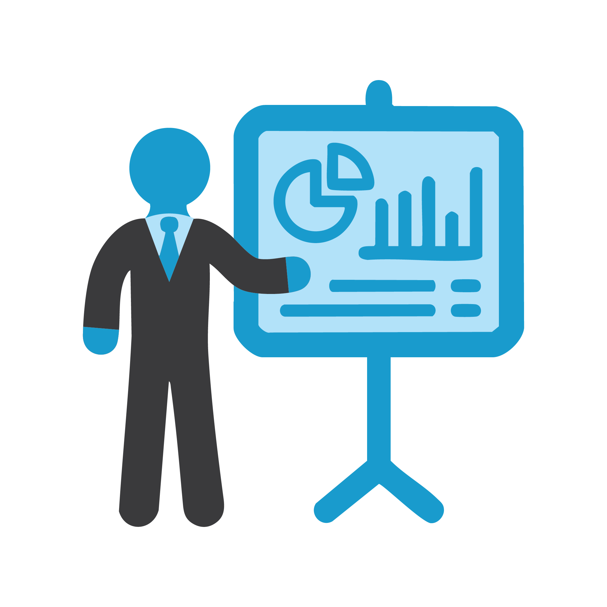 Icon of man presenting