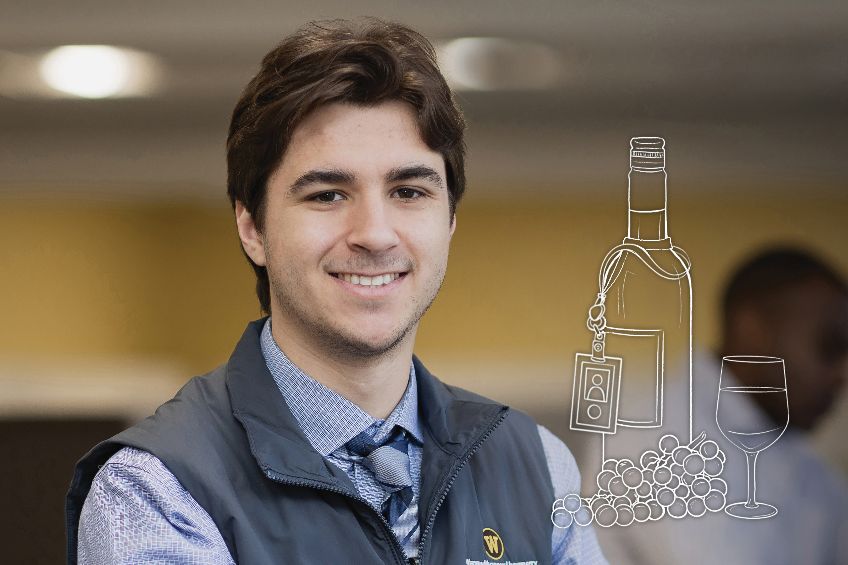 Marco Petrucci and a bottle of wine