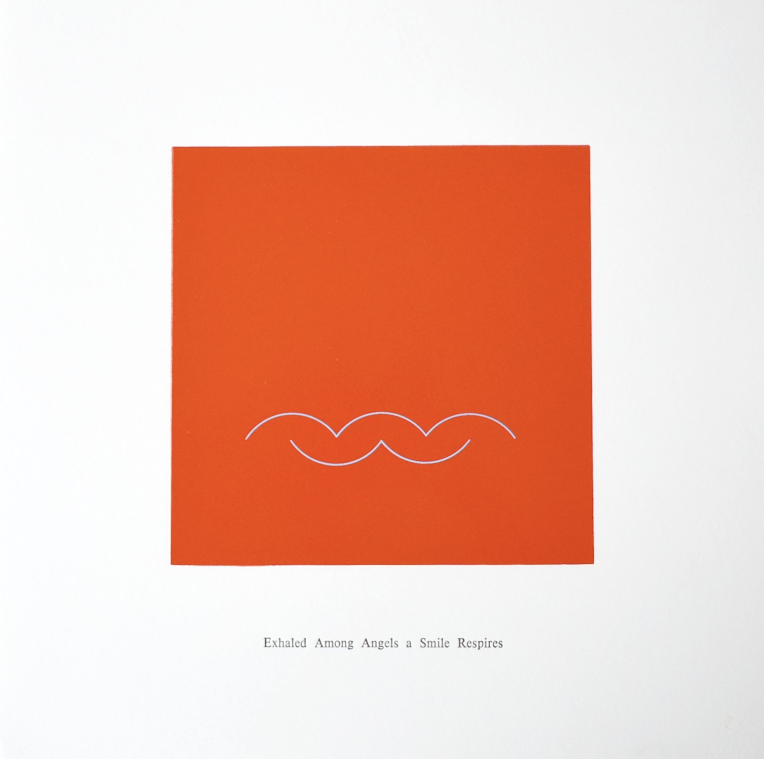 Artwork by Richard DePeaux, a red square with wavy lines.