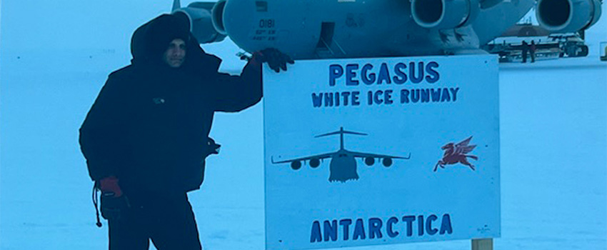 WMU Aviation Alumni and Retired Air Force Officer Tracy Smiedendorf in Antartica