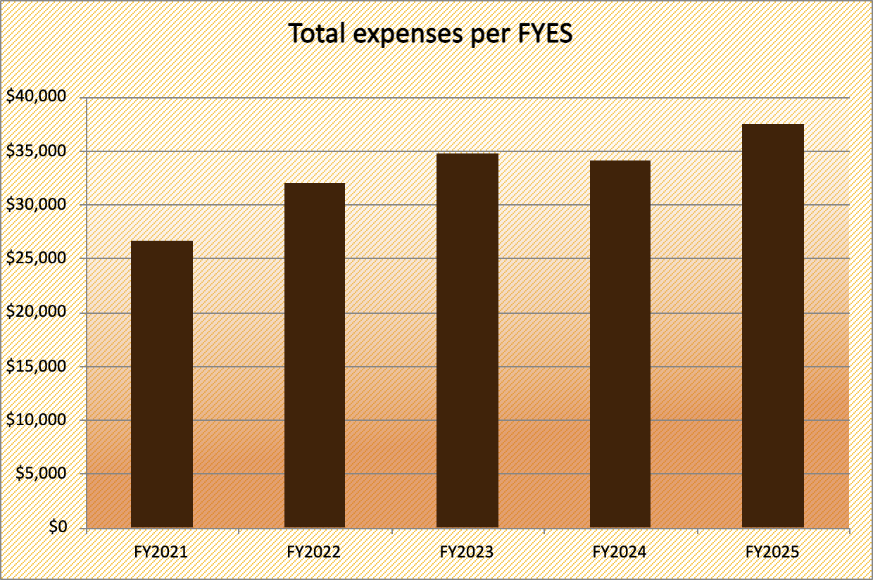 Total expenses per FYES