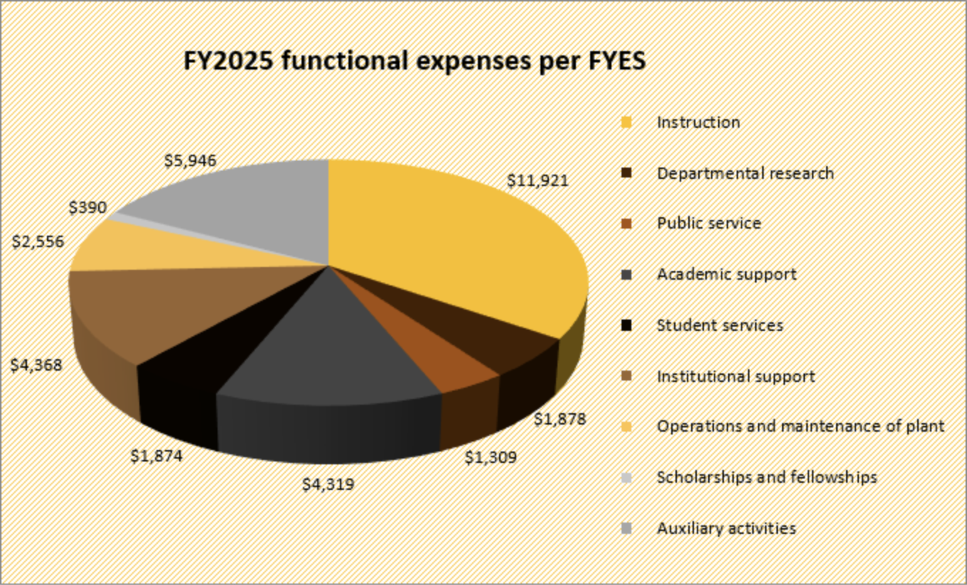FY2025 functional expenses per FYES