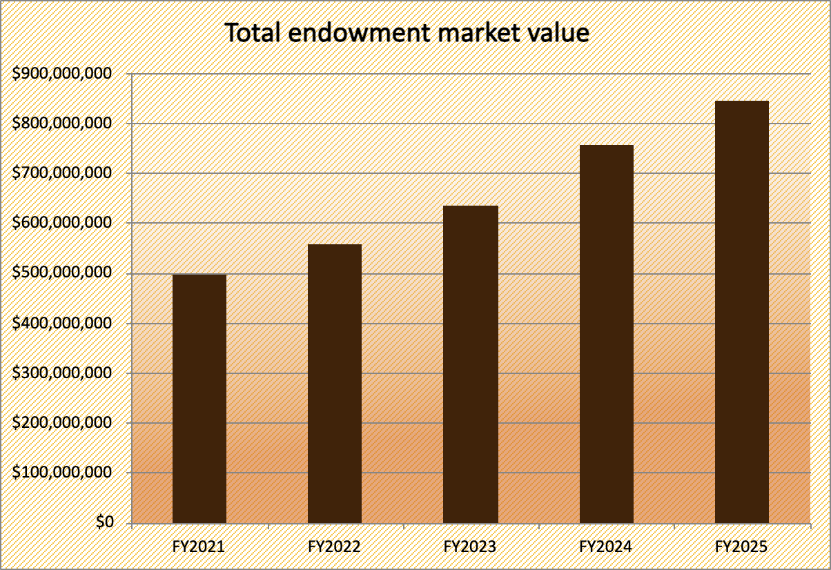 Total endowment market value