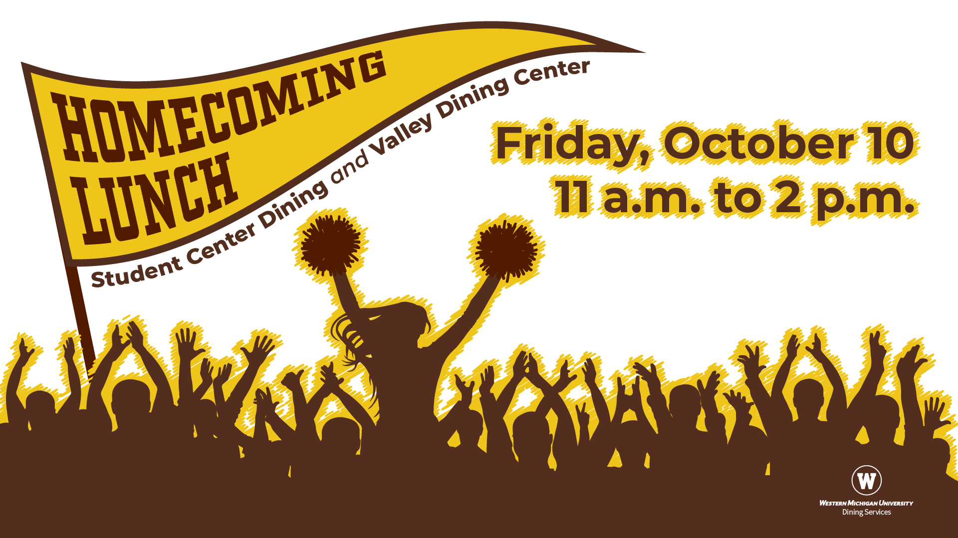 Homecoming Lunch in the dining centers on Friday Oct 10