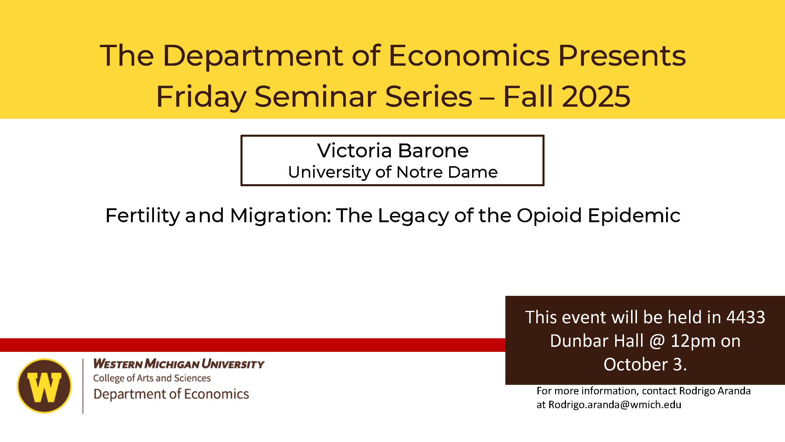 2025-10-03 Friday Seminar Econ Flyer