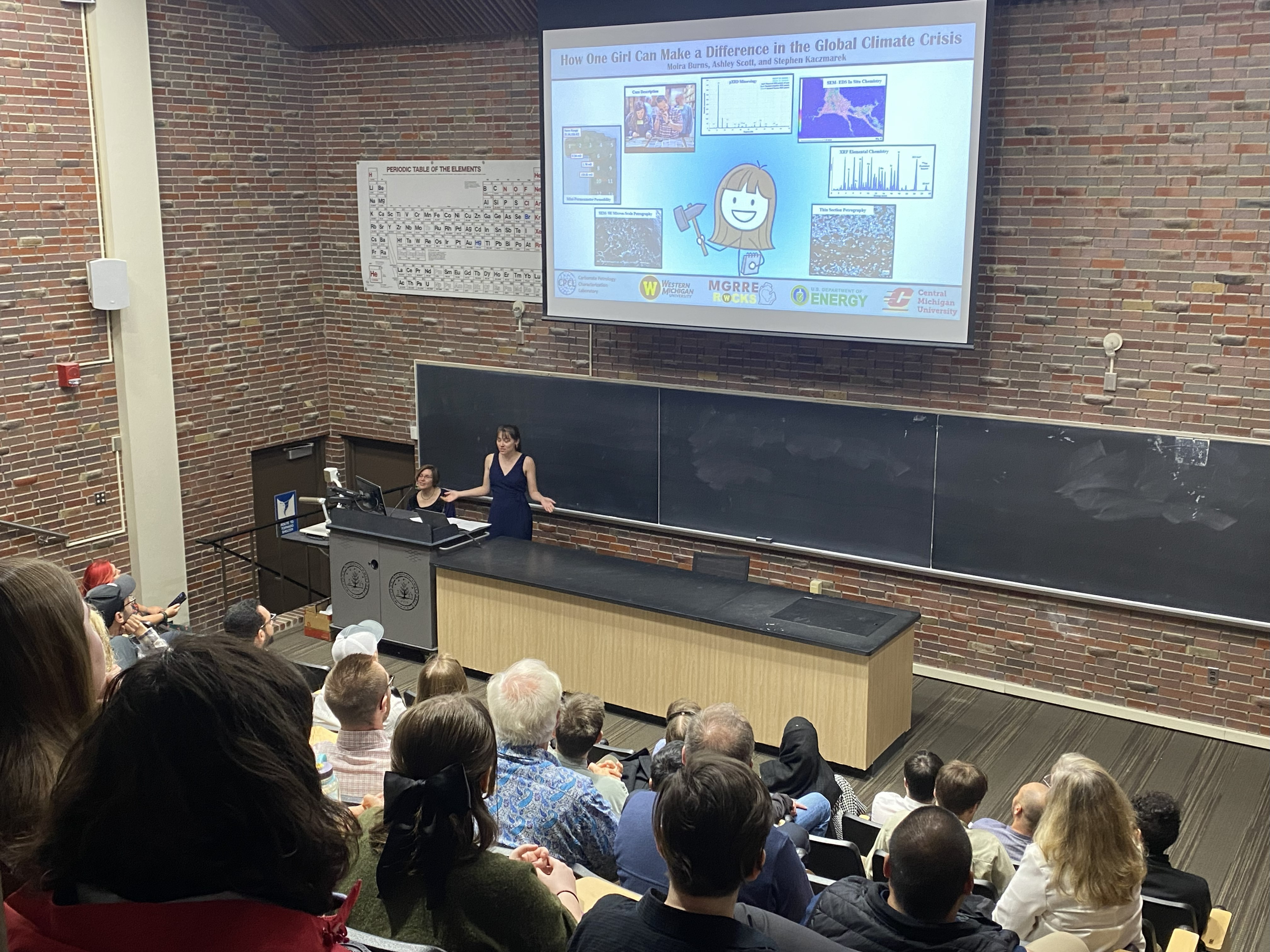 Moira Burns presenting a seminar to our department and alumni