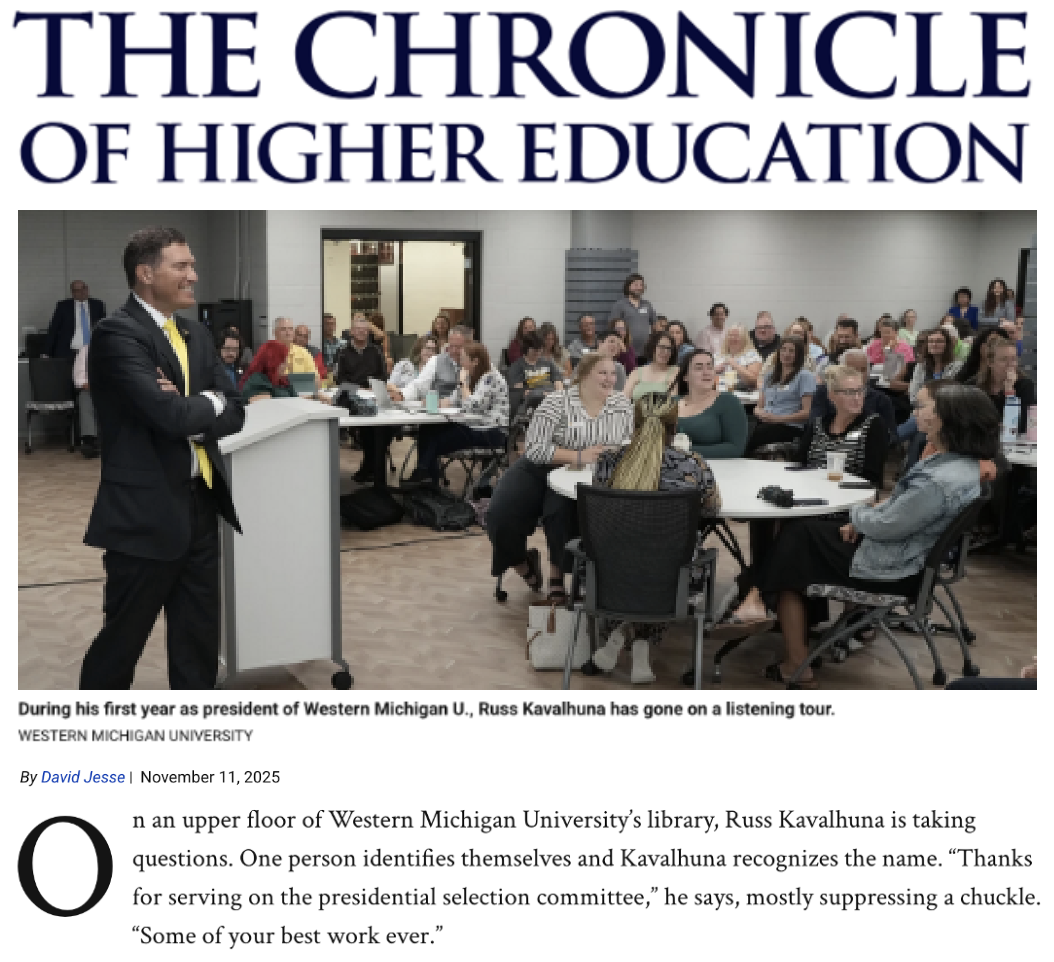 The Chronicle of Higher Education featuring President Russ Kavalhuna
