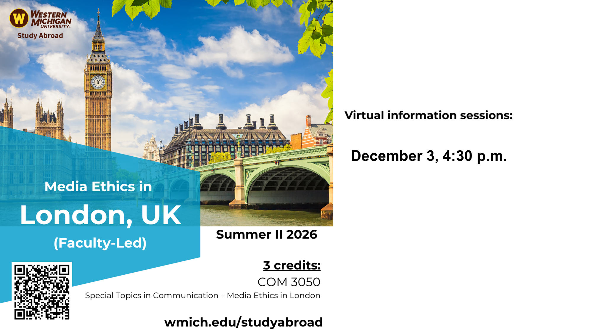 Study Abroad: Media Ethics in London with Dr. Sandra Borden, Professor of Communication