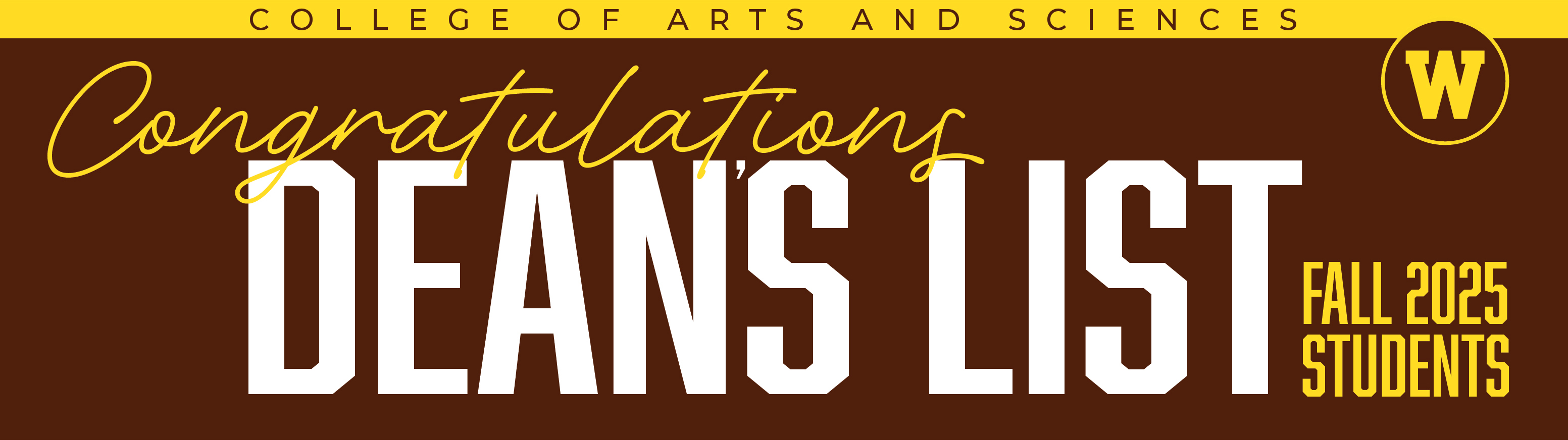 CAS Dean's List Fall 2025 Graphic