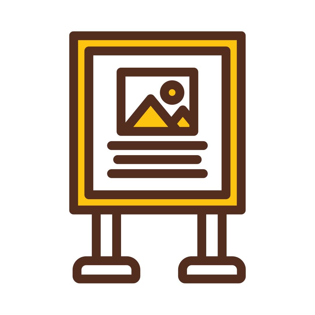 Icon of a digital sign with an image on it.