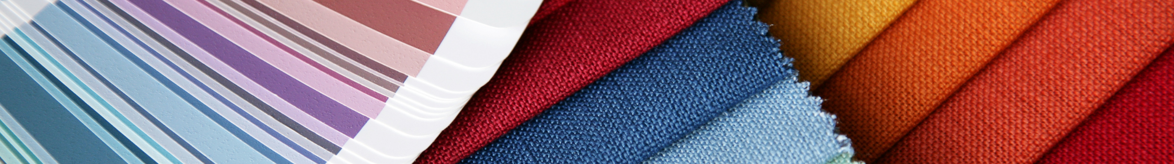 different colored fabrics fanned out