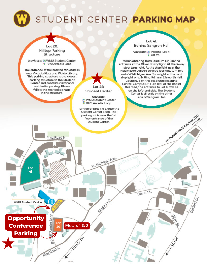 Opportunity Within the Classroom 2026 Parking Map