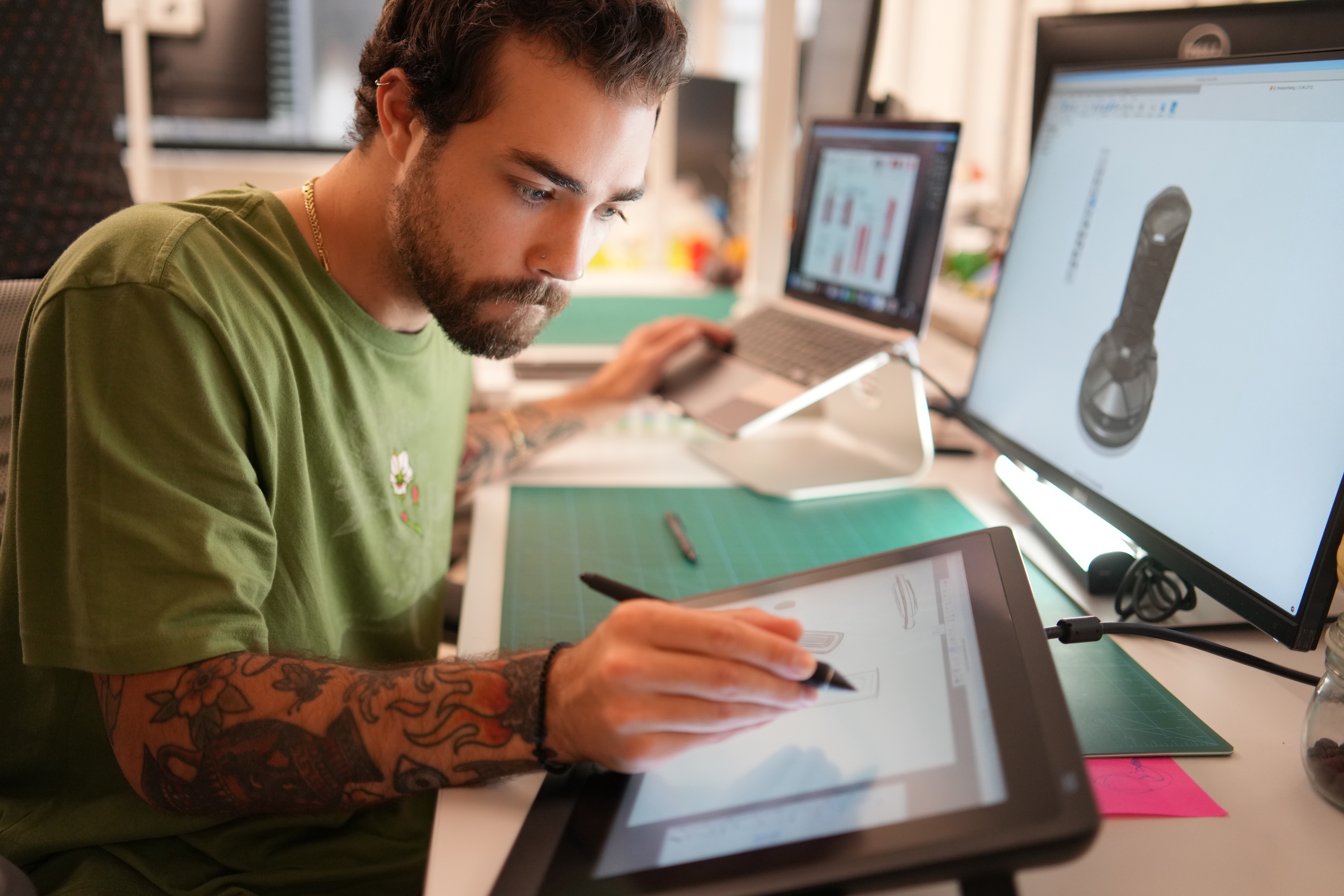 Bobby working on a product design project at BARK in New York City.