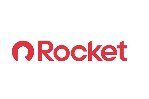 Rocket logo in red text