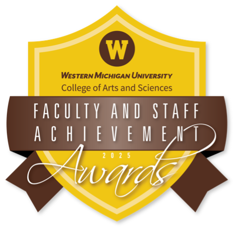 CAS Faculty and Staff Achievement Awards -- brown and gold logo shaped like shield
