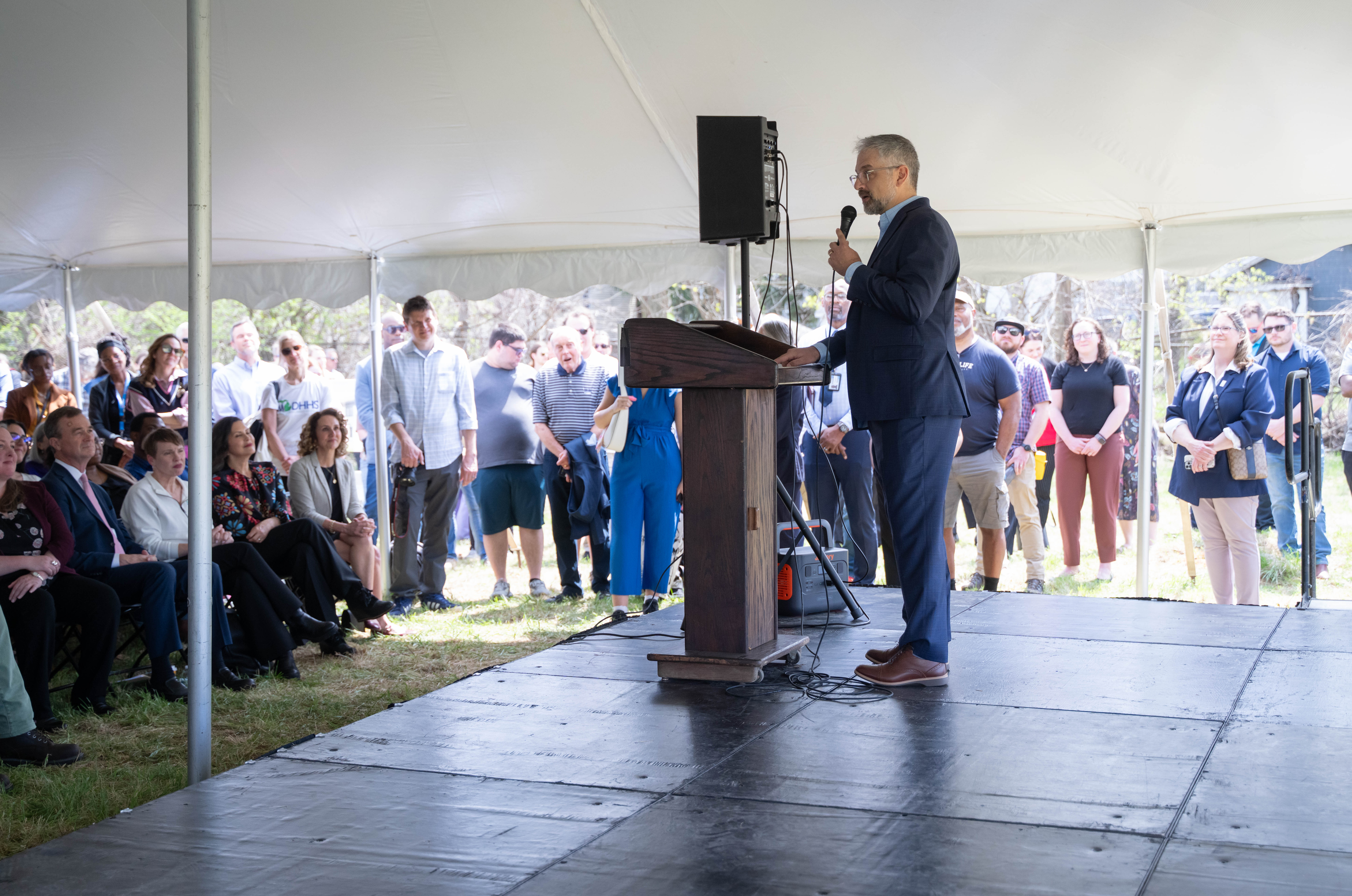 Groundbreaking ceremony -- person on stage