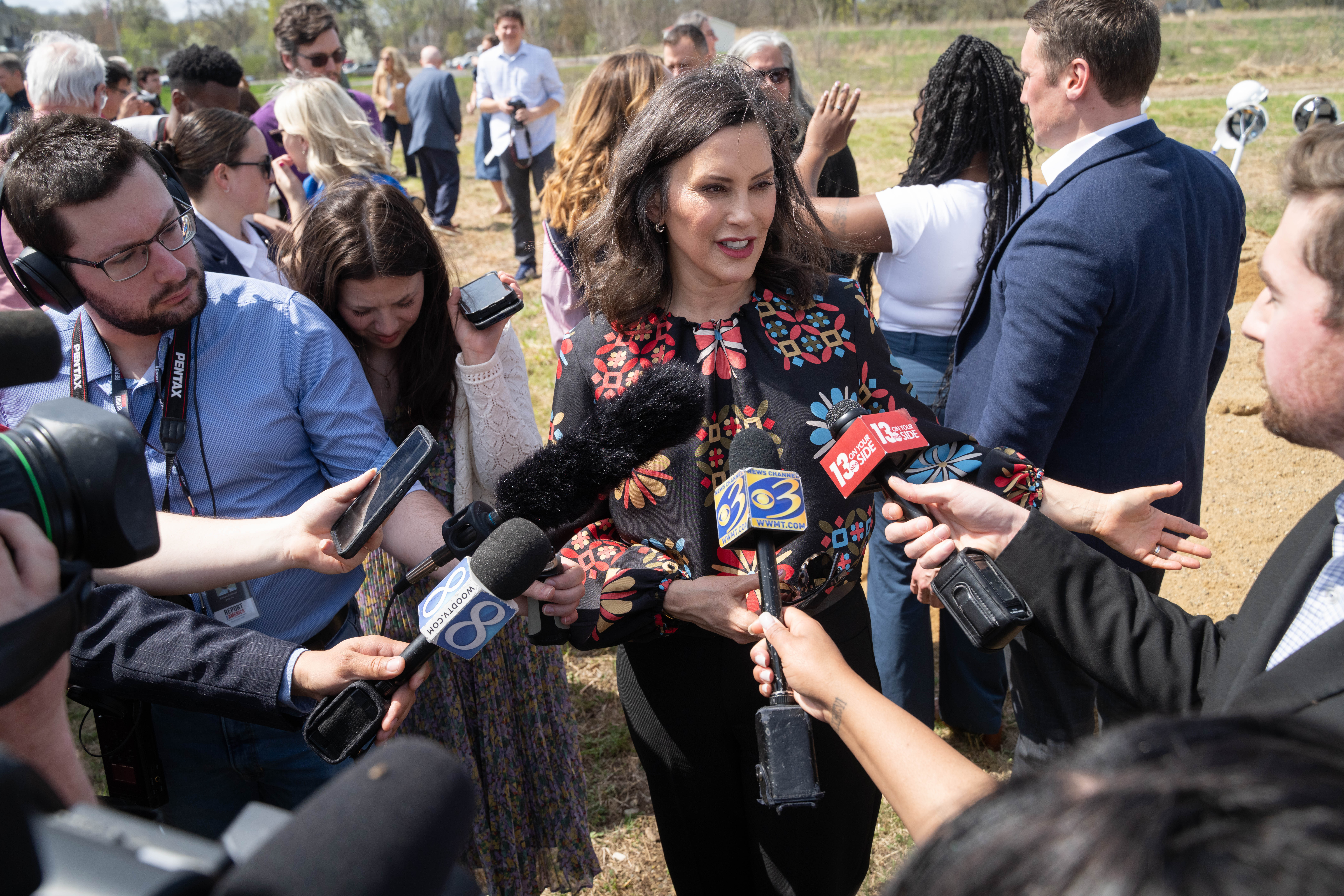 Groundbreaking ceremony -- Michigan Governor in crowd