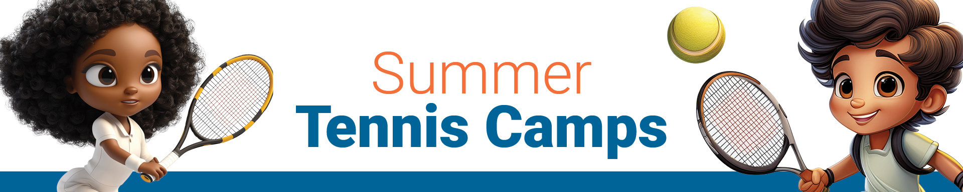 Two young tennis players one female and one male on either side of Summer Tennis Camps