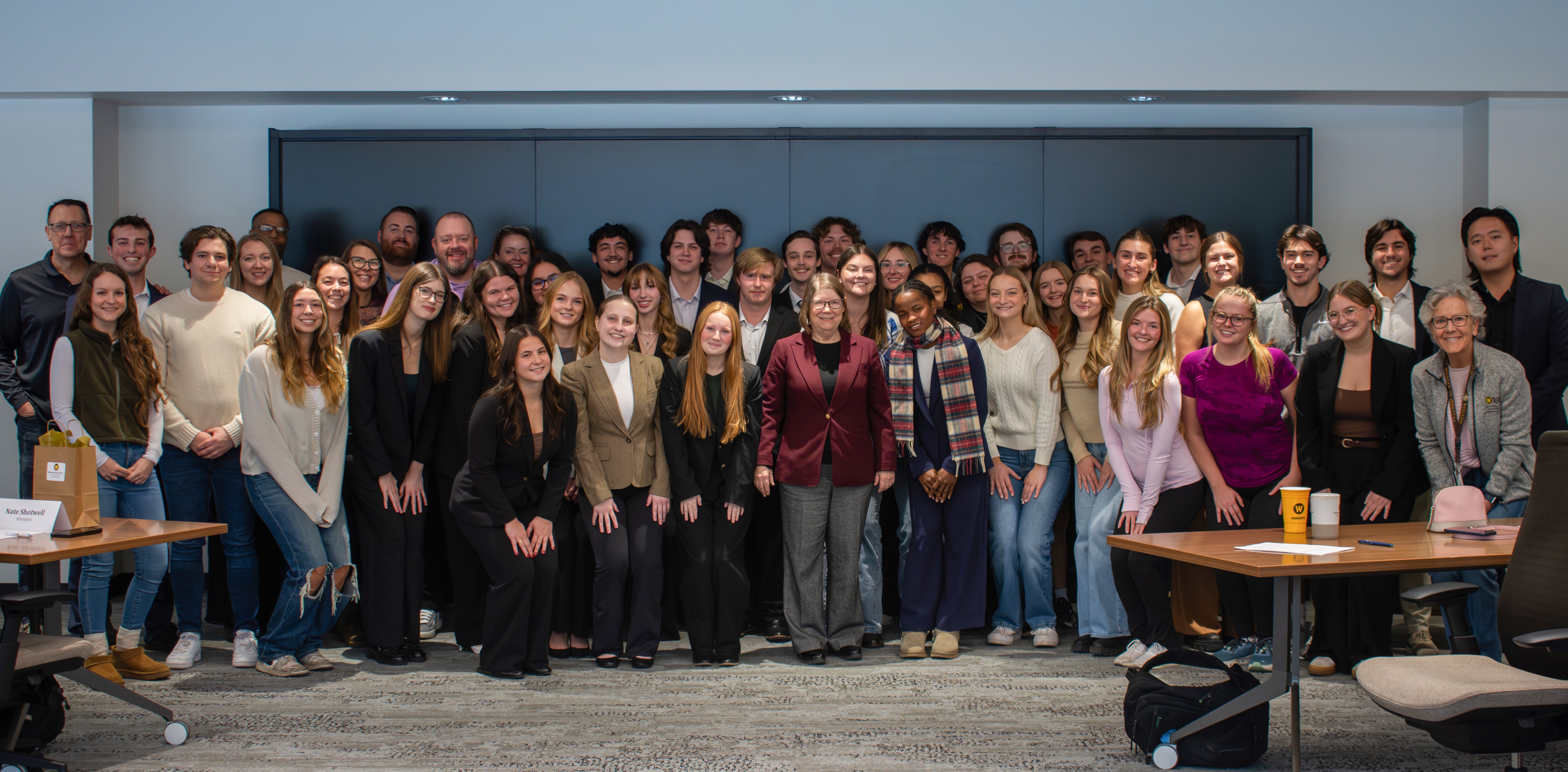 Ann Veeck with students and marketing faculty at WMU Haworth