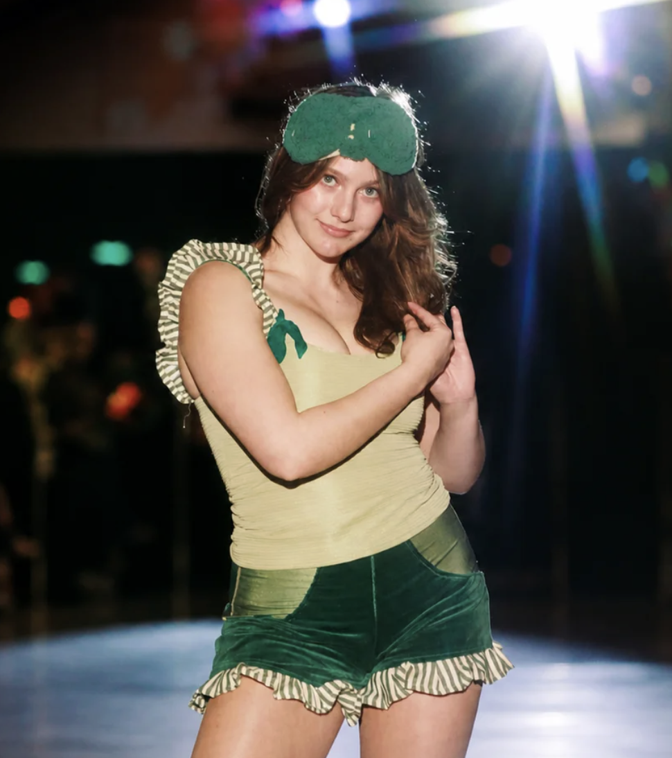 Fashion student at MODA fashion show.