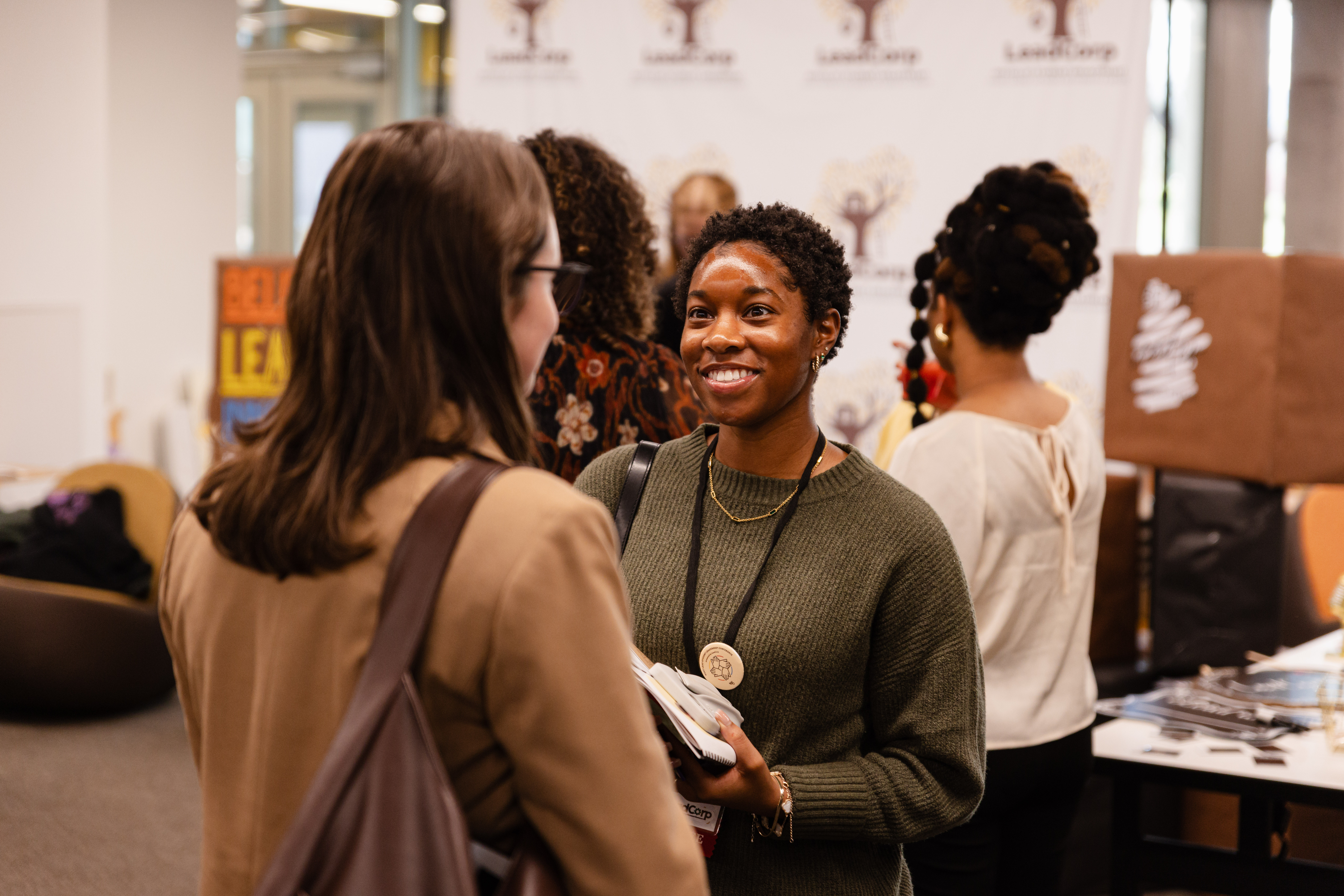 Student connects with a professional at WestLead Student Leadership Conference