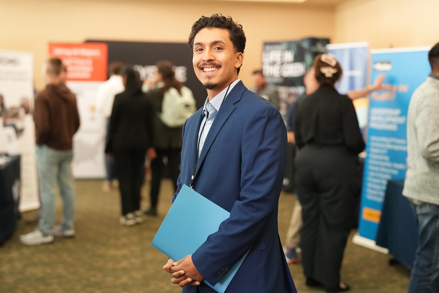 a student at a career fair