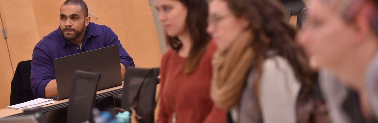 social work students in class