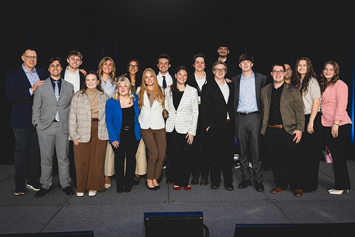 Food marketing conference students in a group photo