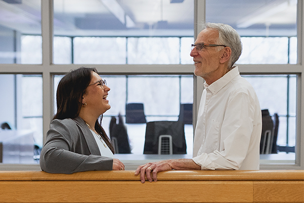 A student with her professor