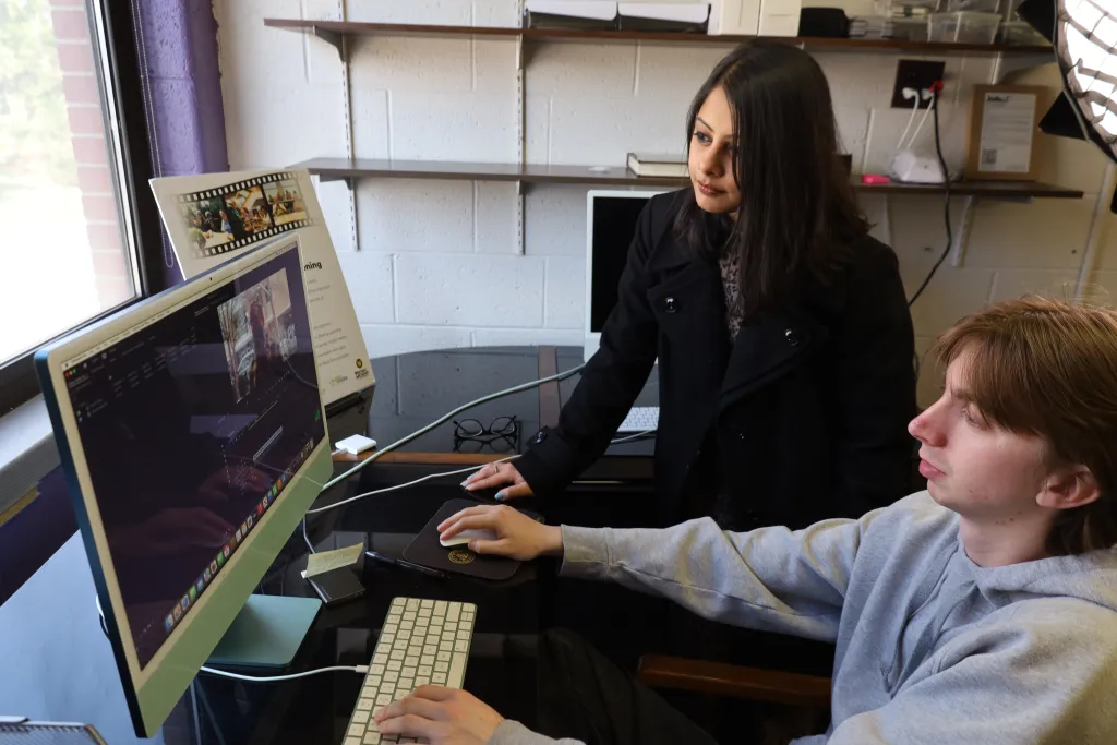CEDST Lab students editing a digital project