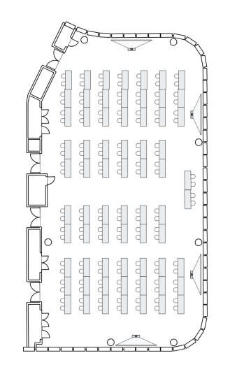 Ballroom A/B in Classroom One Sided Style 