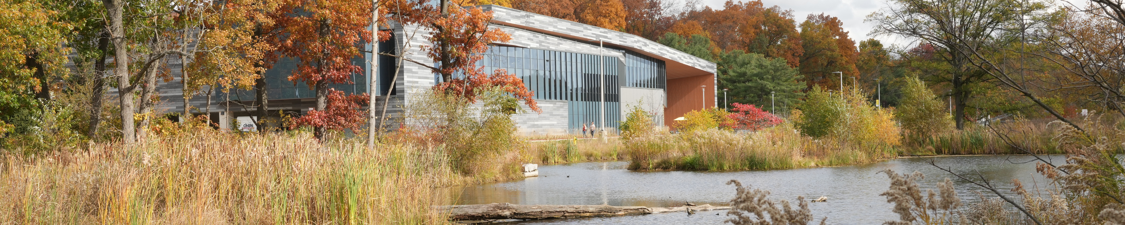 WMU dining center with fall landscape
