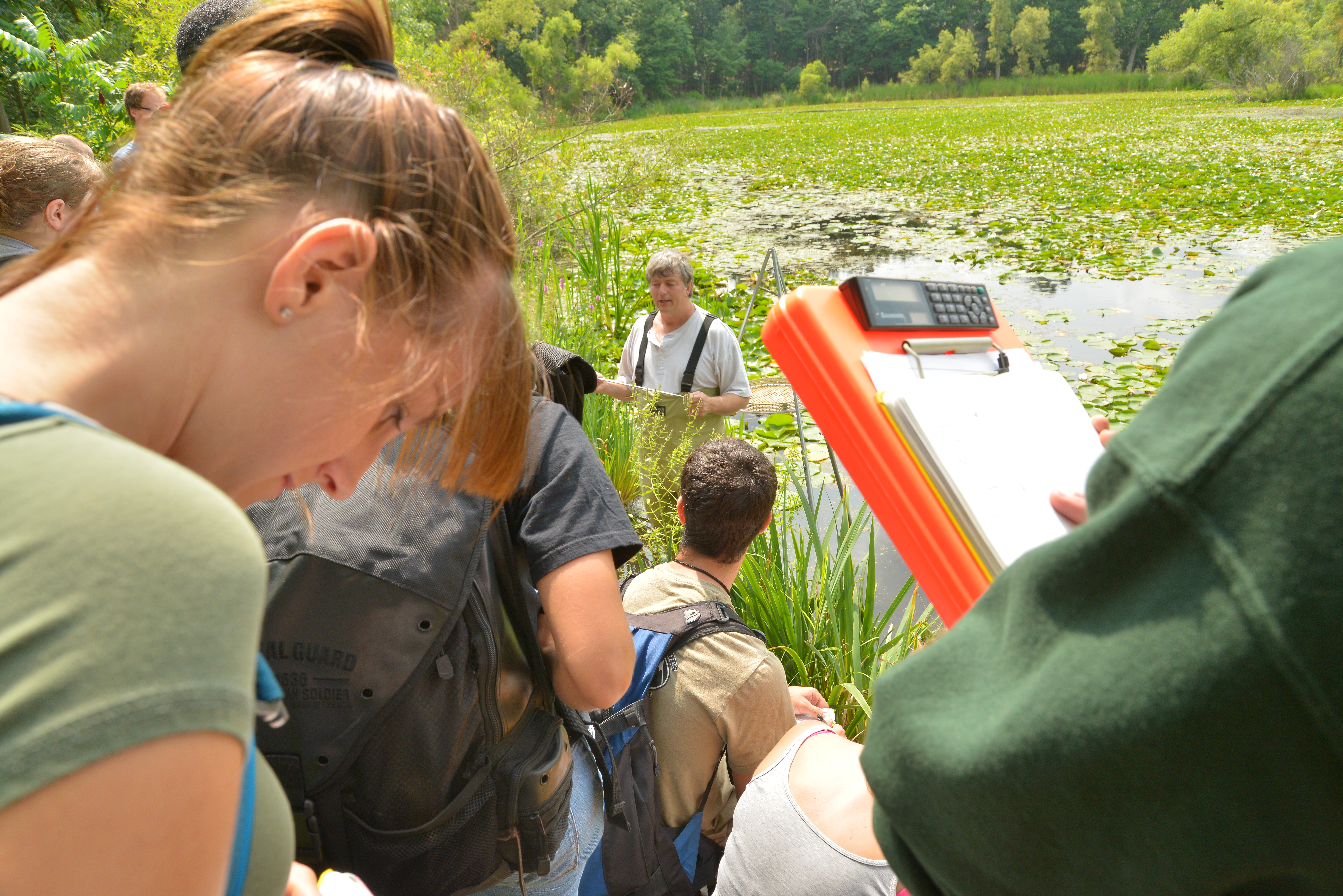 water sampling at Asylum Lake