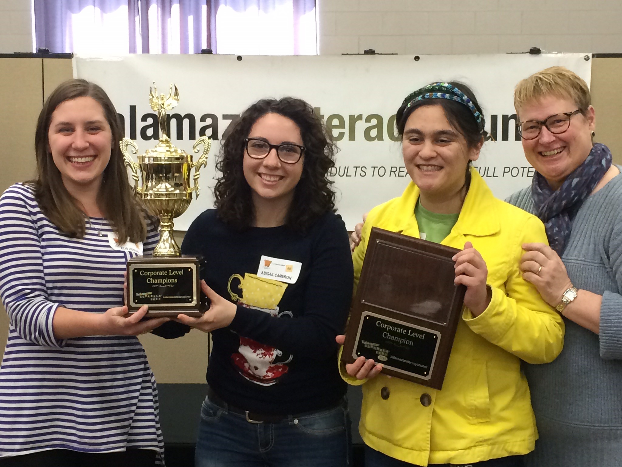 Jane and honors college alum after a Scrabble competition.