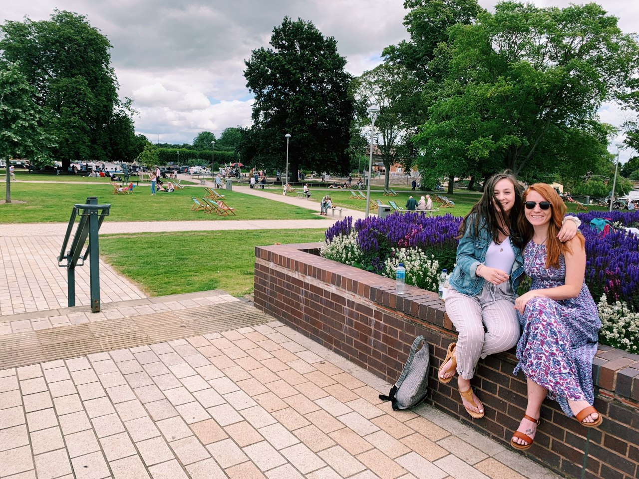 Samantha Trimm and Kaley Kelly relax in a park in London!