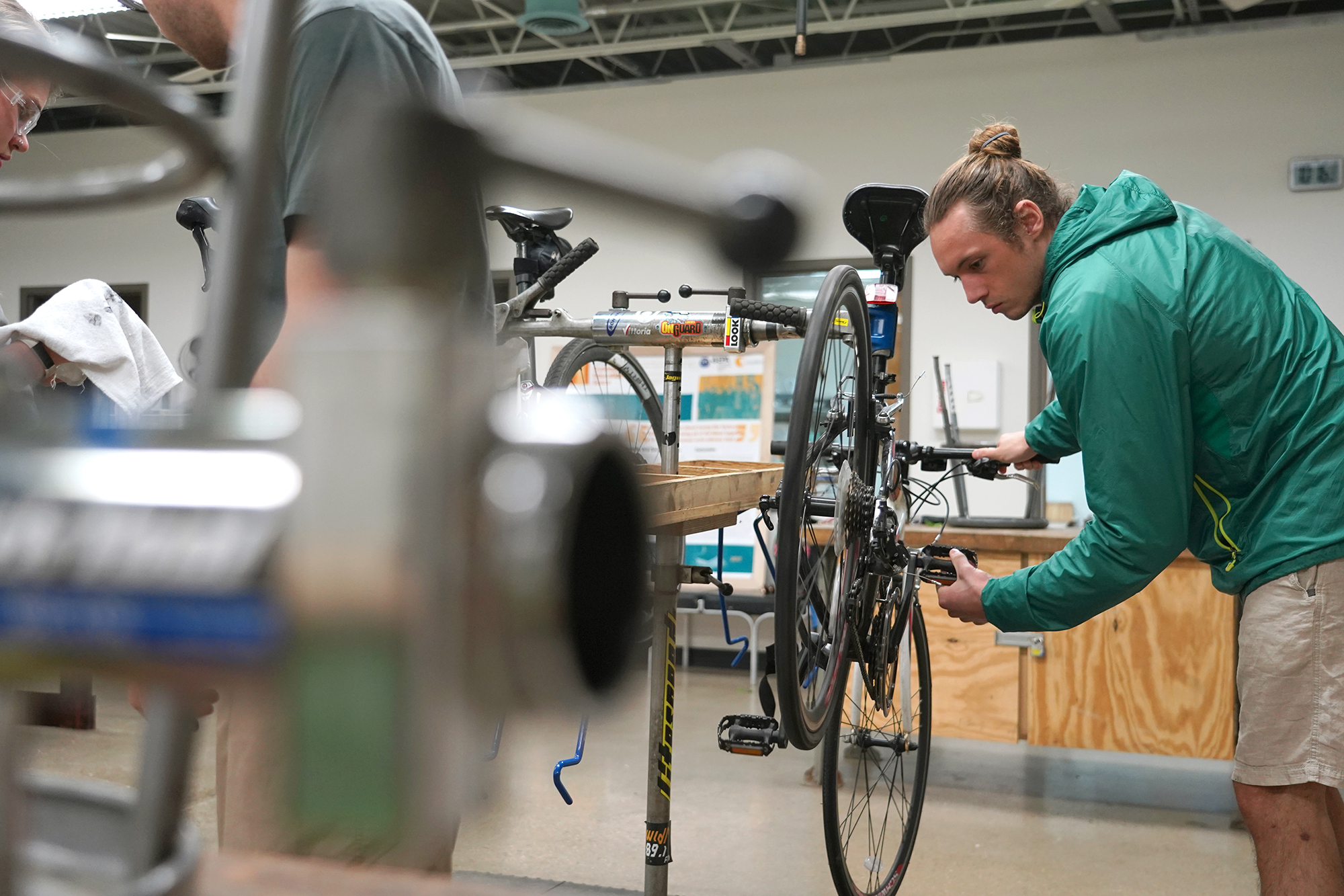 Bike shop on campus.