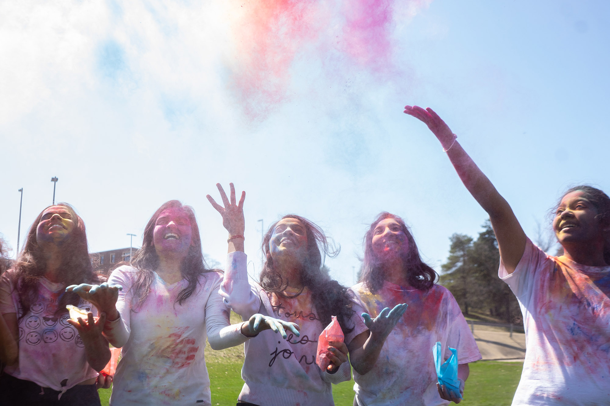 Western’s Indian Student Association RSO holds Holi Festival in WMU’s Intramural Sports Soccer Fields. This celebration welcomes the beginning of Spring as Winter comes to a close with dancing and throwing colorful powders at one another.