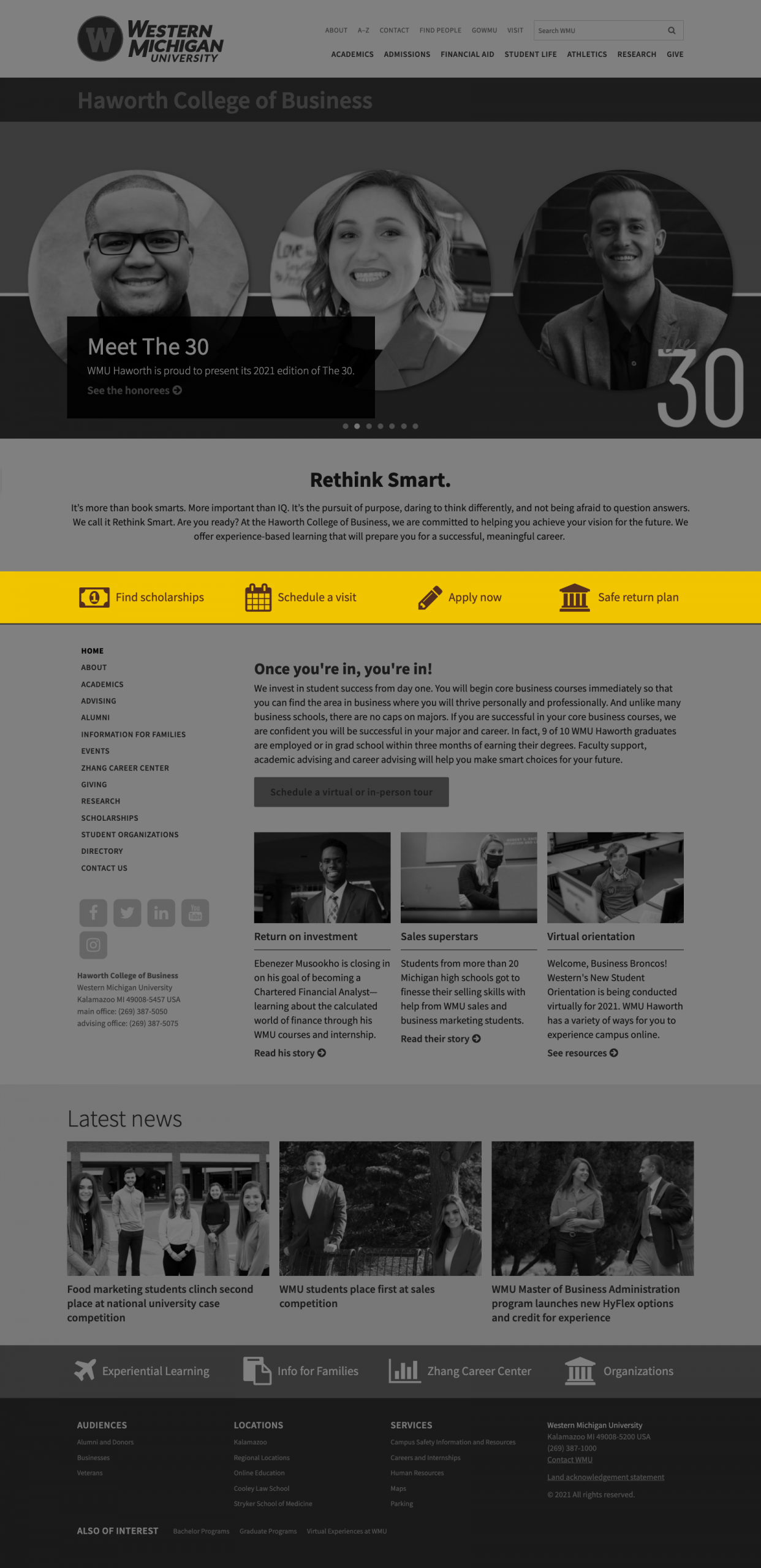 a screenshot of a flexible page with the content region highlighted