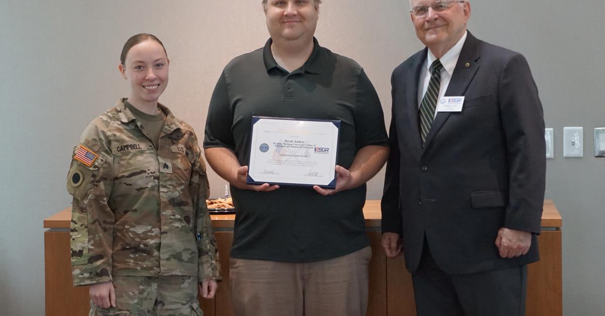 Western advisor receives Patriot Award for support of military student ...