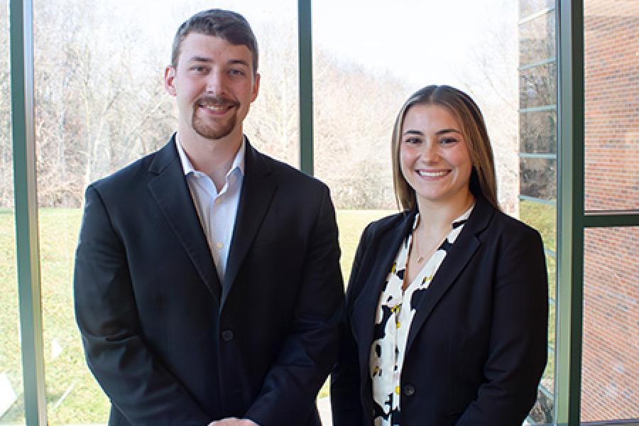 Sales students McKenna Farrell and Jack Tungate