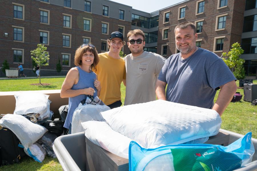 A family moving in their student.