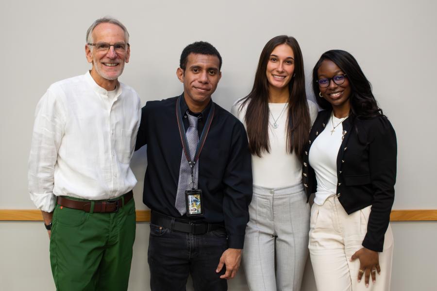 The three GetGreen students and their mentors