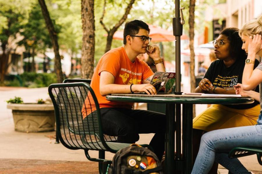Students on campus