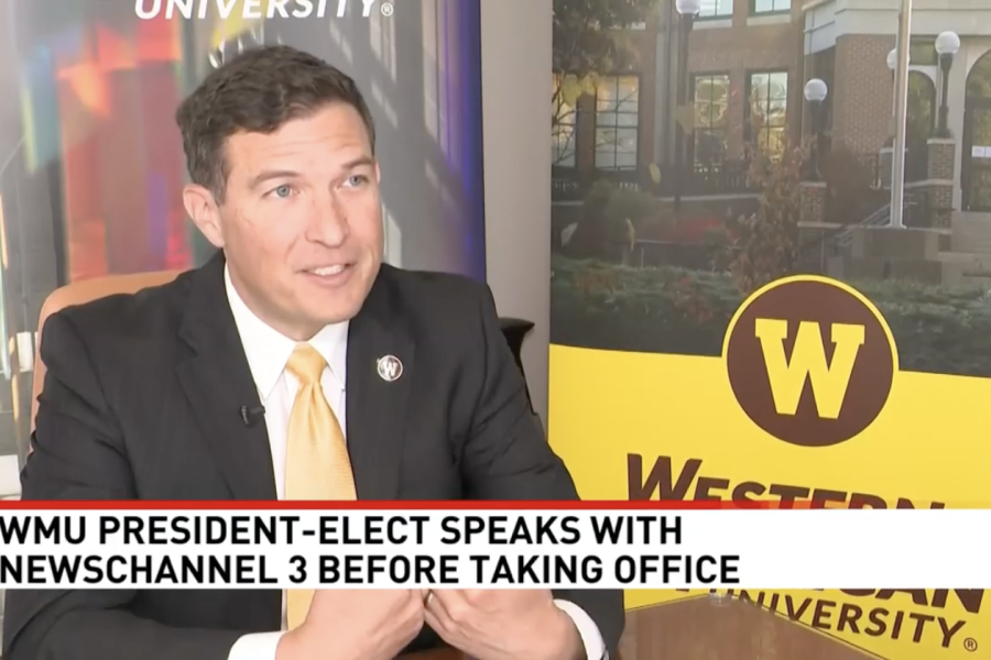 President Kavalhuna speaking to WWMT