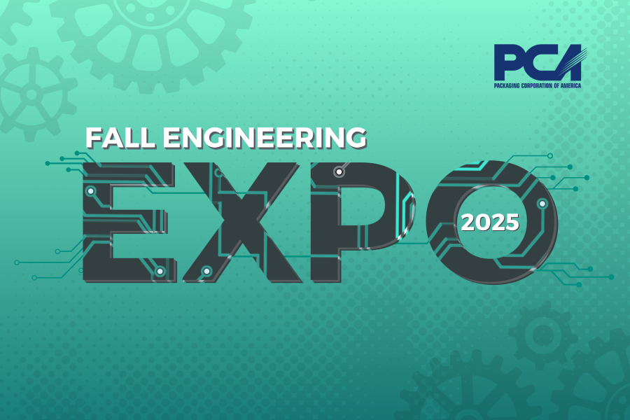 Engineering Expo Logo with gears background