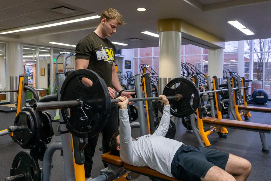 Personal Training session on bench press